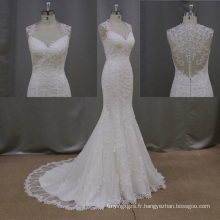 2016 clair Ivoire Mermaid Illusion nouveau patron robe de mariée